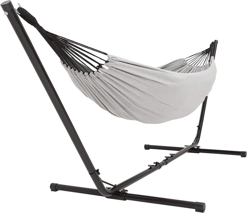 Doppelhängematte mit Gestell für Garten und Balkon, 200 kg Tragkraft
