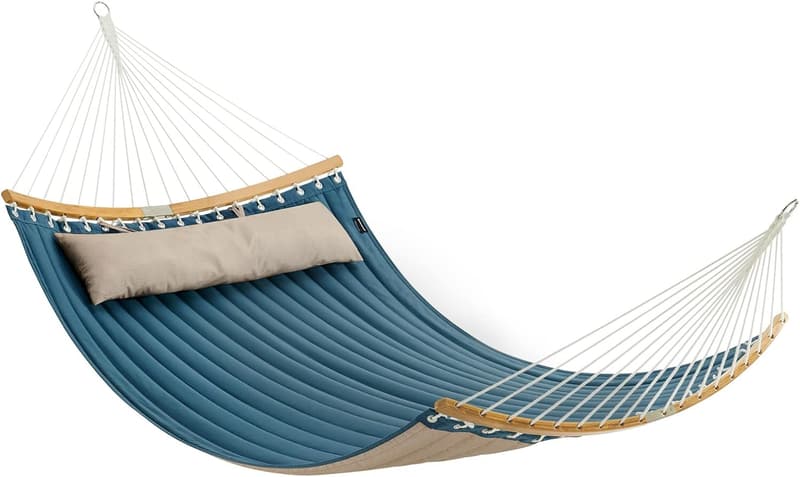 Gepolsterte Outdoor-Hängematte für 2 Personen mit Kissen, 200 x 140 cm