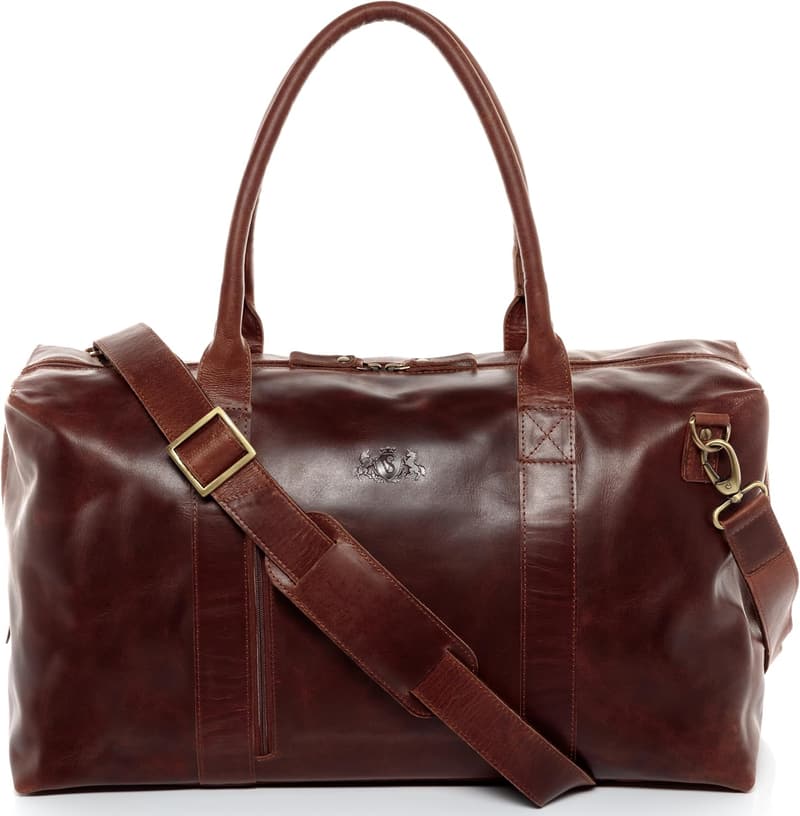Herren und Damen Ledertasche XL - Handgefertigte Sport- und Weekender-Tasche aus echtem Leder