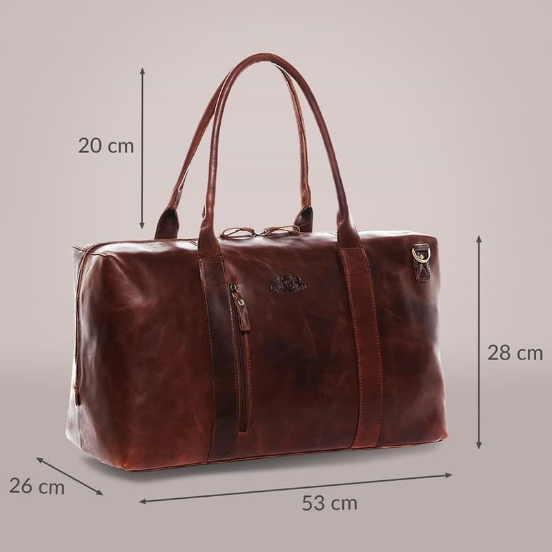 Herren und Damen Ledertasche XL - Handgefertigte Sport- und Weekender-Tasche aus echtem Leder