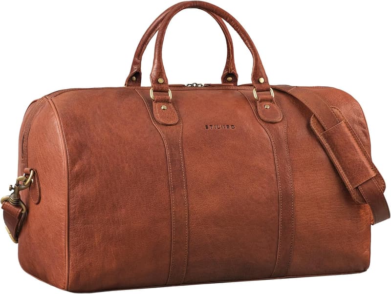Vintage Leder Wochenend-Reisetasche 