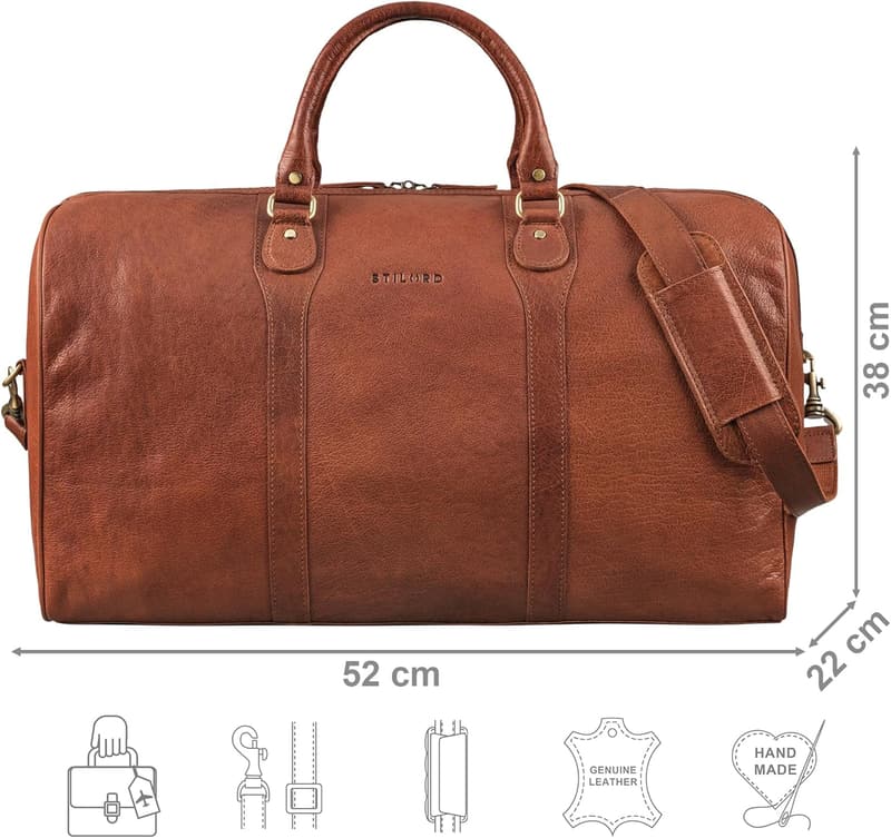 Vintage Leder Wochenend-Reisetasche 