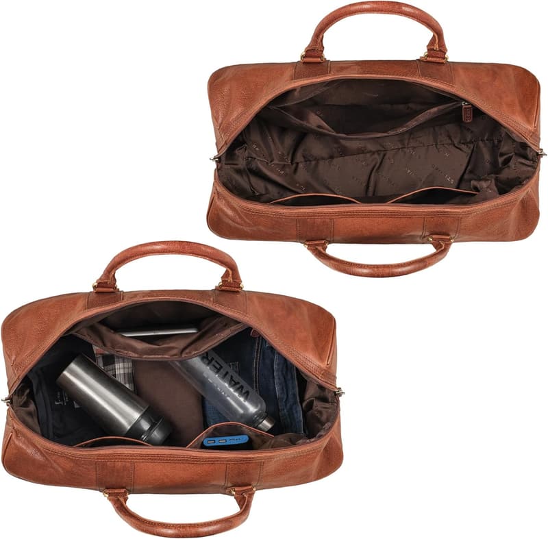 Vintage Leder Wochenend-Reisetasche 