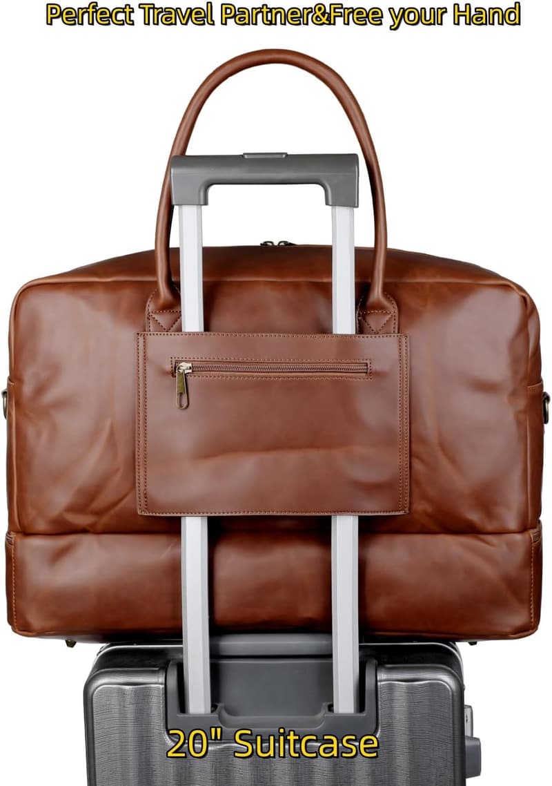Weekender Tasche aus Kunstleder mit Schuhfach für Männer und Frauen