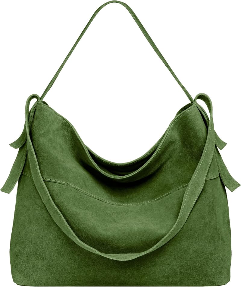 Vintage Wildleder Schultertasche für Damen - Premiumqualität, Made in Italy