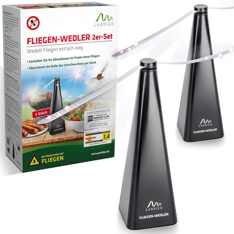 Fliegenabwehr - 2er Set Tischventilatoren für Terrasse und Restaurant