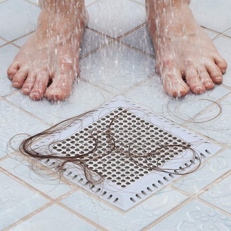 Abflussschutz für Dusche - Quadrat-Sieb aus Zink (10,15 cm)