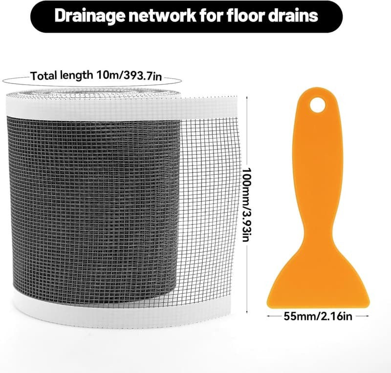 Selbstklebender Haarfänger für Dusche und Küche, 10 cm × 10 m