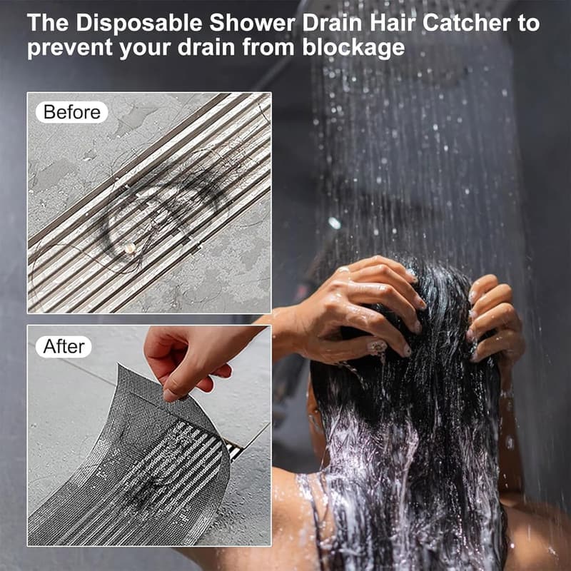 Luckwaii Einweg Haarsieb für Dusche und Badewanne 10cm x 10m