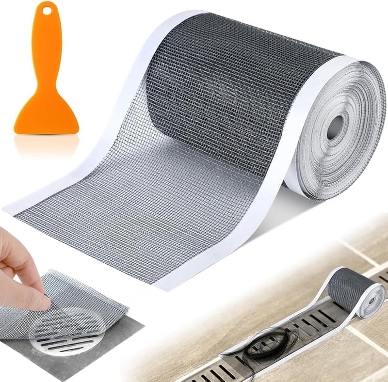 Duschabflusssieb aus PVC-Gaze, 100mm x 10m, Einweg-Haarsieb für Badewanne