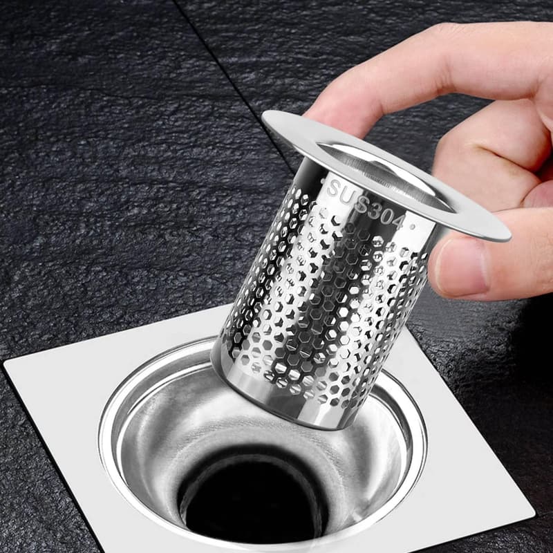 Duschhaarsieb aus Edelstahl 5,5 cm – Effektiver Abflussfänger für Dusche, Küche und Balkon