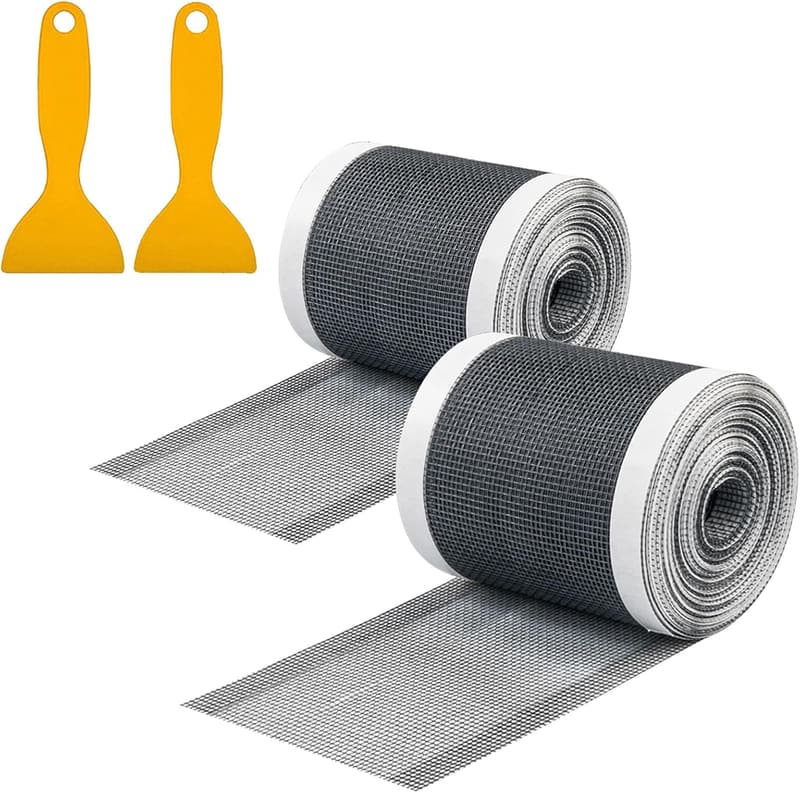 Duschabflusssieb 9cm x 10m – Einweg Haarsieb mit Spatel, 2 Stück