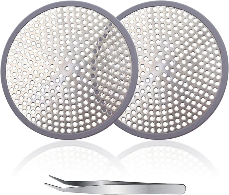 Edelstahl Haarsieb Set für Dusche und Badewanne mit Pinzette