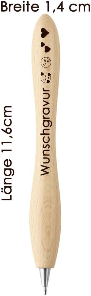 Personalisierte Holz-Kugelschreiber mit Gravur für Werbezwecke (50 Stück)
