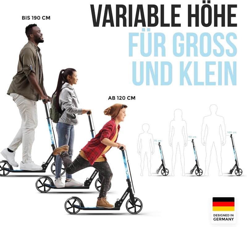 Apollo Phantom Pro City Scooter - Faltbarer Tretroller für Erwachsene und Kinder