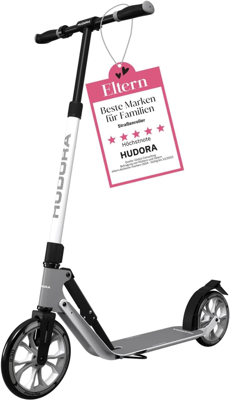 HUDORA BigWheel 230 Scooter - Stabiler Aluminium-Roller bis 120kg