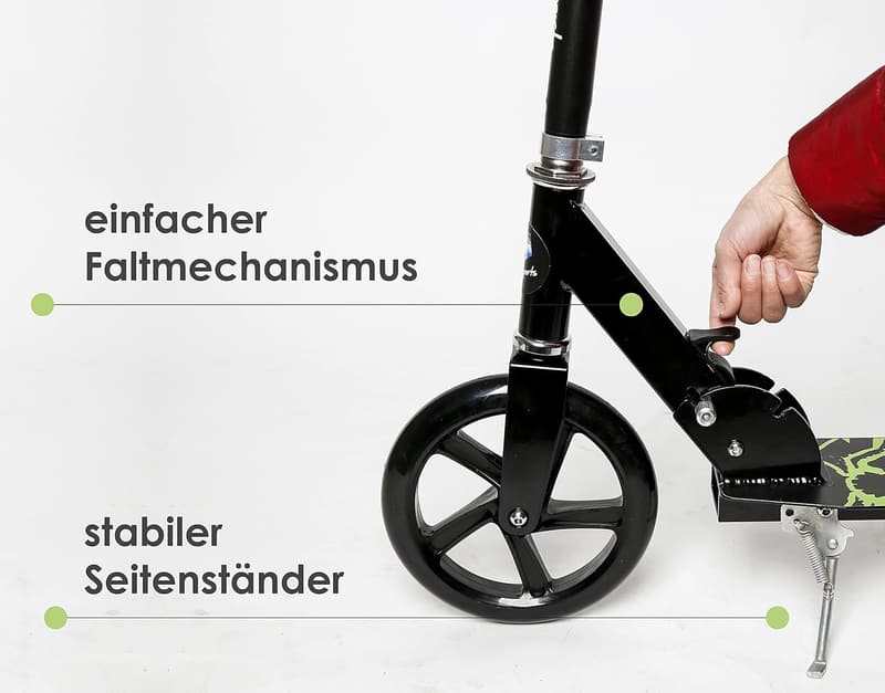 Faltbarer Alu-Scooter Onyx mit höhenverstellbarem XL-Rad (200 mm)