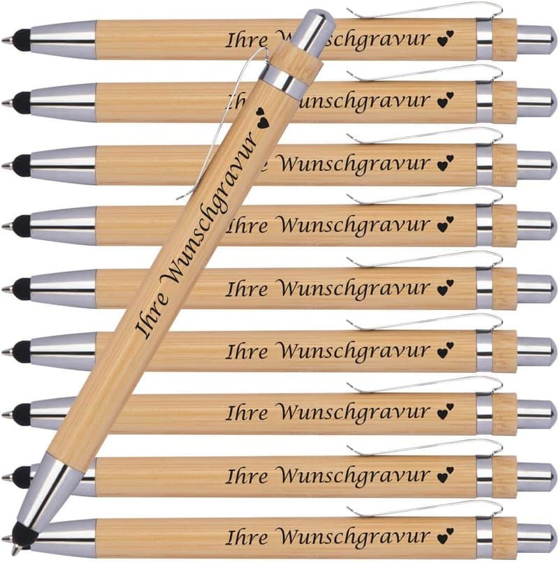 Personalisierten Bambus-Kugelschreiber mit Gravur und Touchfunktion