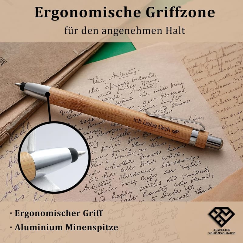 Personalisierten Bambus-Kugelschreiber mit Gravur und Touchfunktion