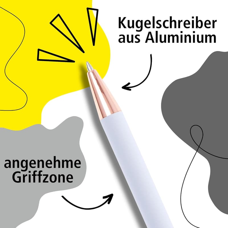 Personalisierter Kugelschreiber mit Gravur in Geschenkbox – Aluminium, Roségold