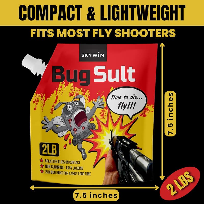 Skywin 0,9 kg Grobkornsalz für Fliegen-Shooter mit Easy-Pour Spout