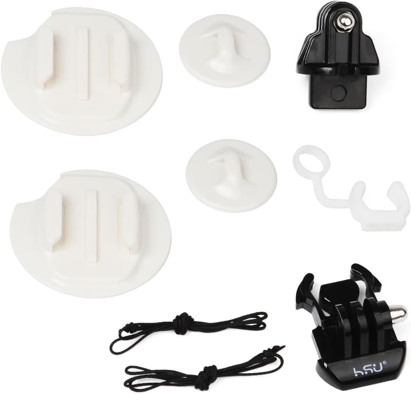 HSU Surf Zubehör Kit für GoPro mit Klebehalterungen und Clip