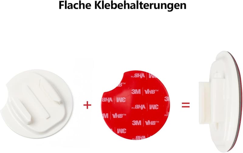 HSU Surf Zubehör Kit für GoPro mit Klebehalterungen und Clip
