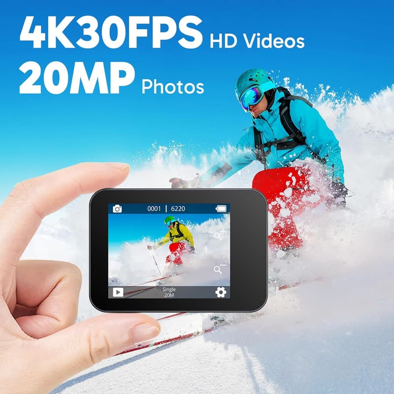 AKASO V50X 4K Action Cam mit EIS, 20MP, 40m wasserdicht, Touchscreen