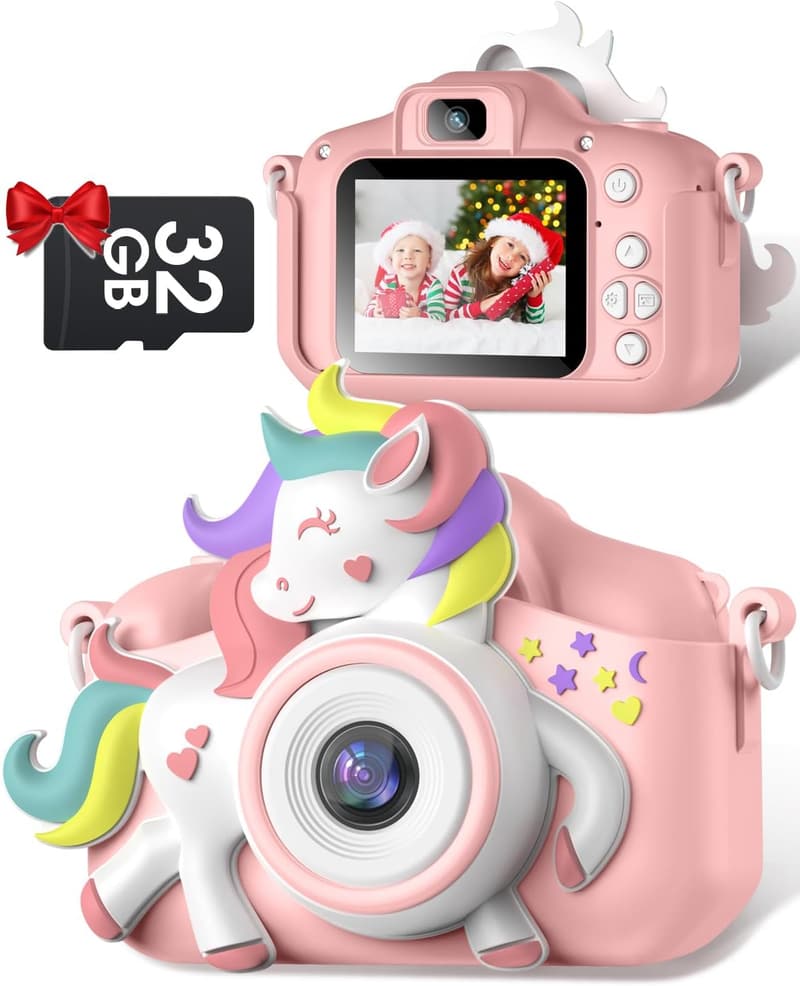 Gofunly Kinderkamera 1080P mit 32GB für Jungen und Mädchen, 3-12 Jahre