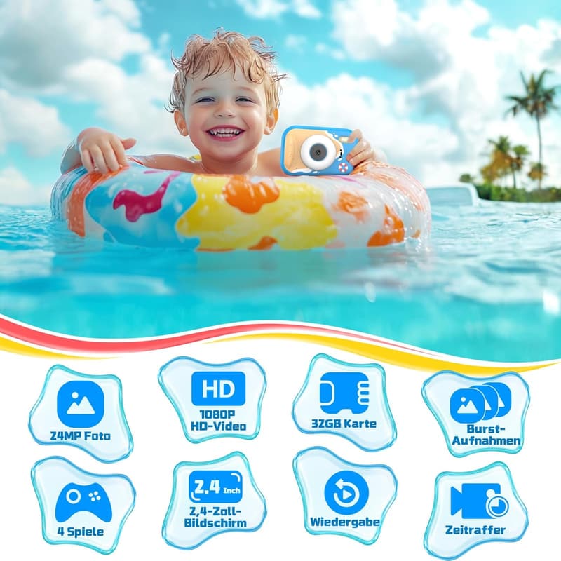 ULEWAY 1080P Unterwasserkamera für Kinder mit 2,4