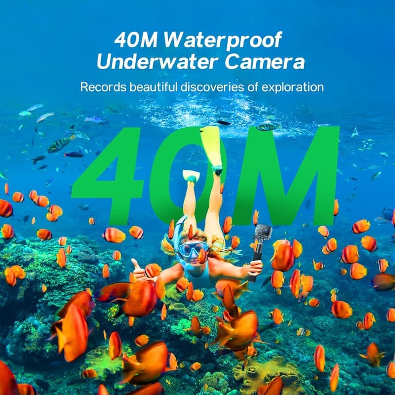 Surfola 4K Action Cam mit 40M Wasserdichtigkeit und 20MP EIS Bildstabilisierung