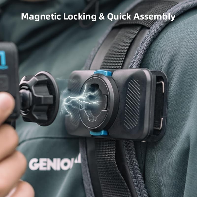 SUREWO Magnetische 360° Rucksack-Clip-Halterung für GoPro