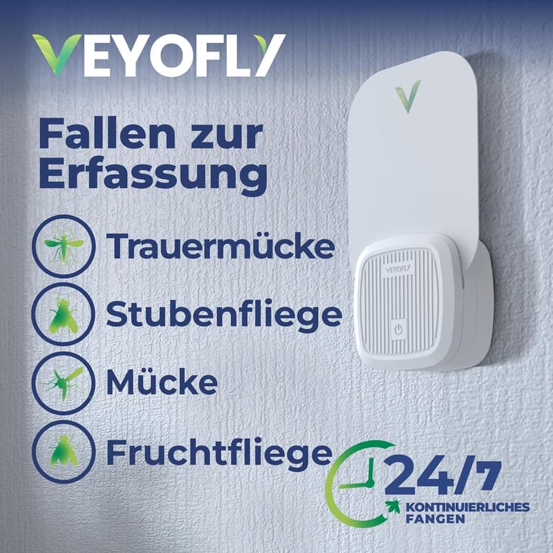 Insektenfalle für Fliegen und Mücken – 2 Geräte + 6 Klebekarten