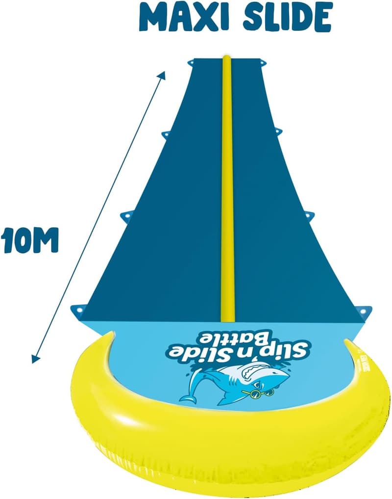 XXL Wasserrutschmatte 10 Meter mit Bodyboards und Rutschseife für Kinder & Erwachsene
