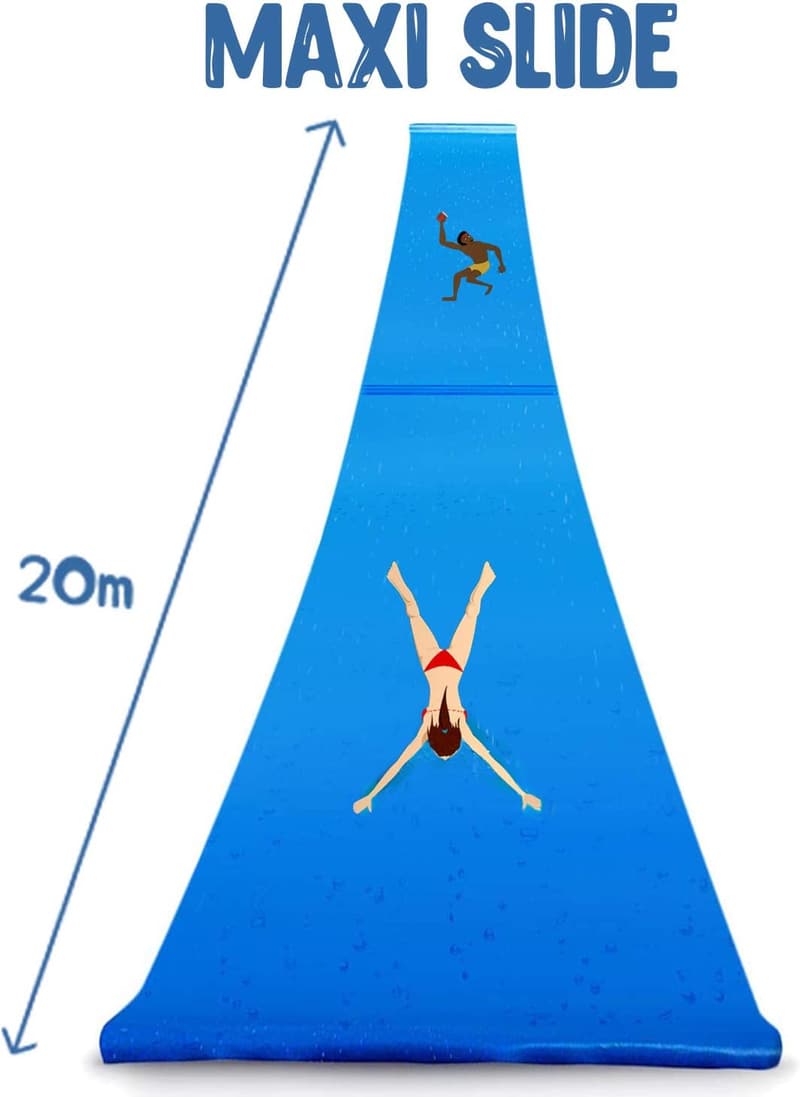XXXL Maxi Wasserrutschmatte 20 m für Outdoor-Wasserspaß