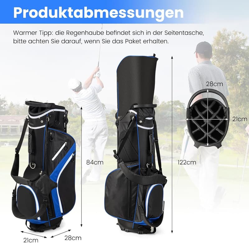 Leichte Golf Stand Bag mit 6/8/14 Fächern für Männer & Frauen