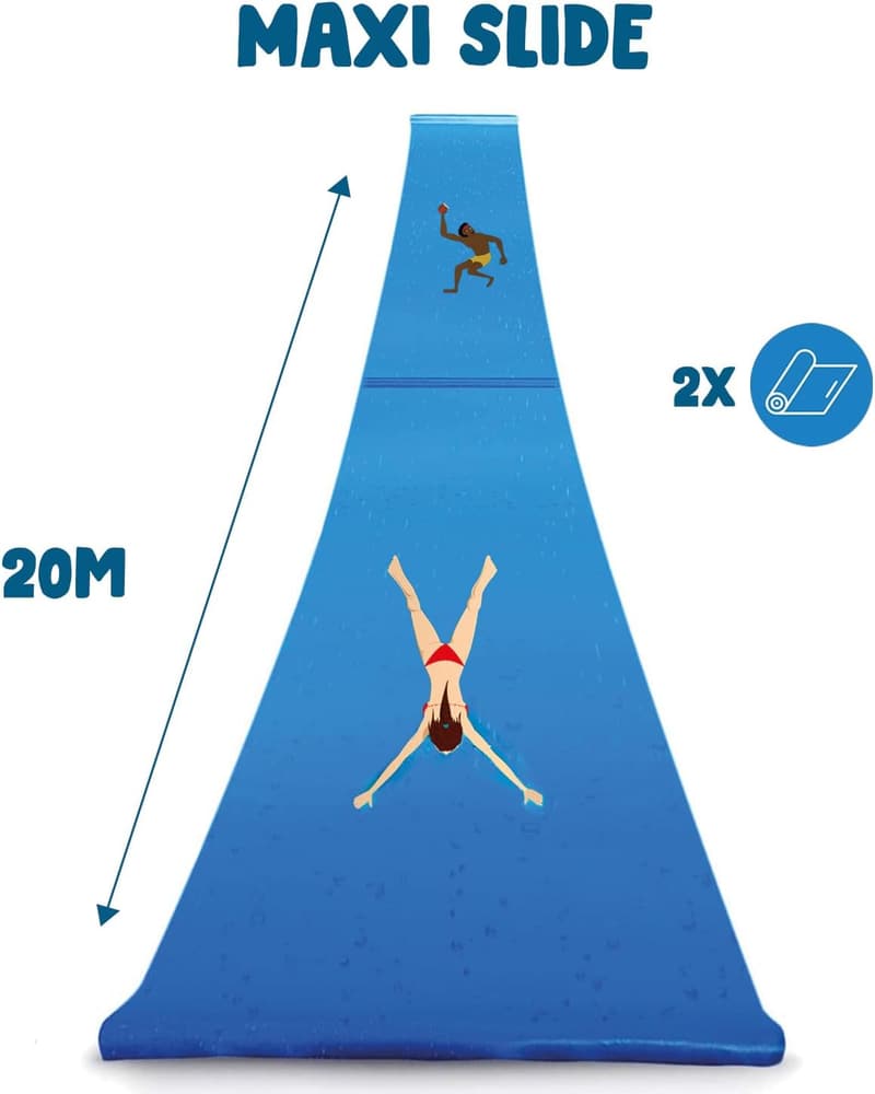 Wasserspiel für Kinder & Erwachsene: 20m XXL Rutschmatte mit Seife