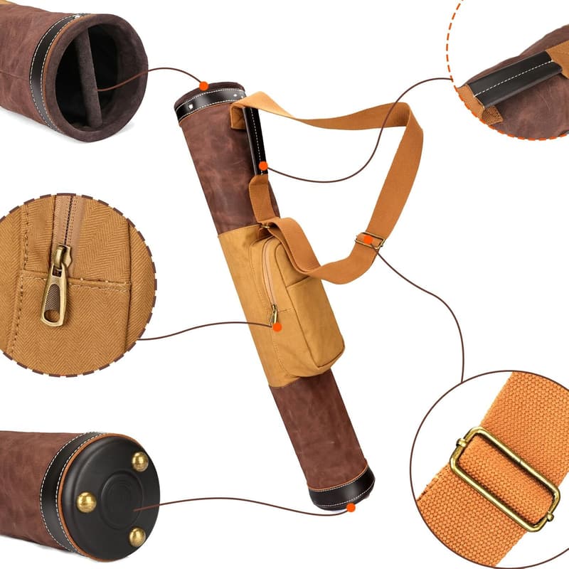 Vintage Golftasche aus Canvas und Leder mit Schultergurt für Männer und Frauen