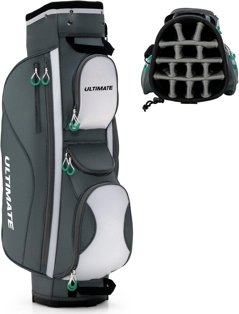 COSTWAY Golf Bag mit 14 Fächern und Regenhaube für Golf Trolley