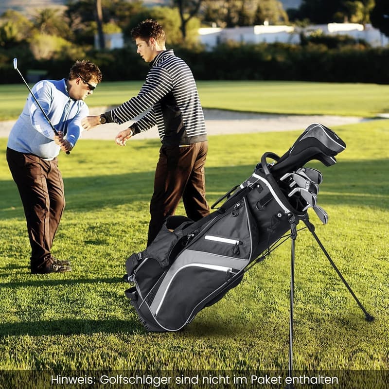 COSTWAY Golf Stand Bag mit 6/8/14er Unterteilung – Tragbare Golftasche für Herren und Damen