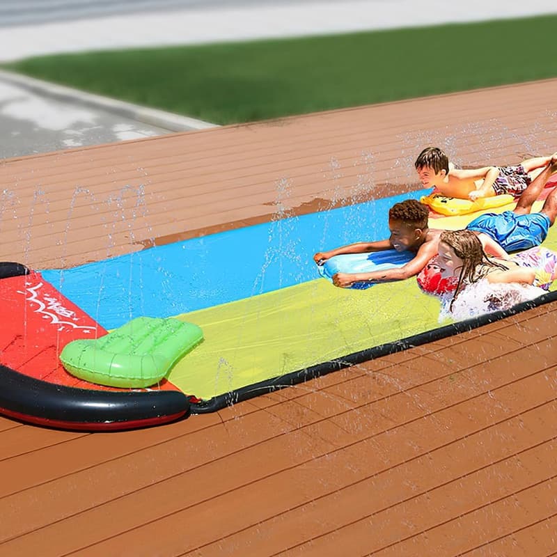 Wasserrutsche für Kinder und Erwachsene, 4,6 m Doppel-Rennbahn