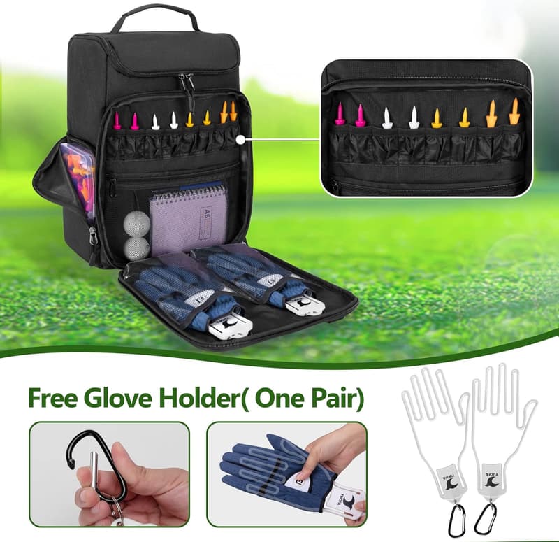 Golfschuhtasche für Herren US 14 mit Handschuhhaltern - Schwarz
