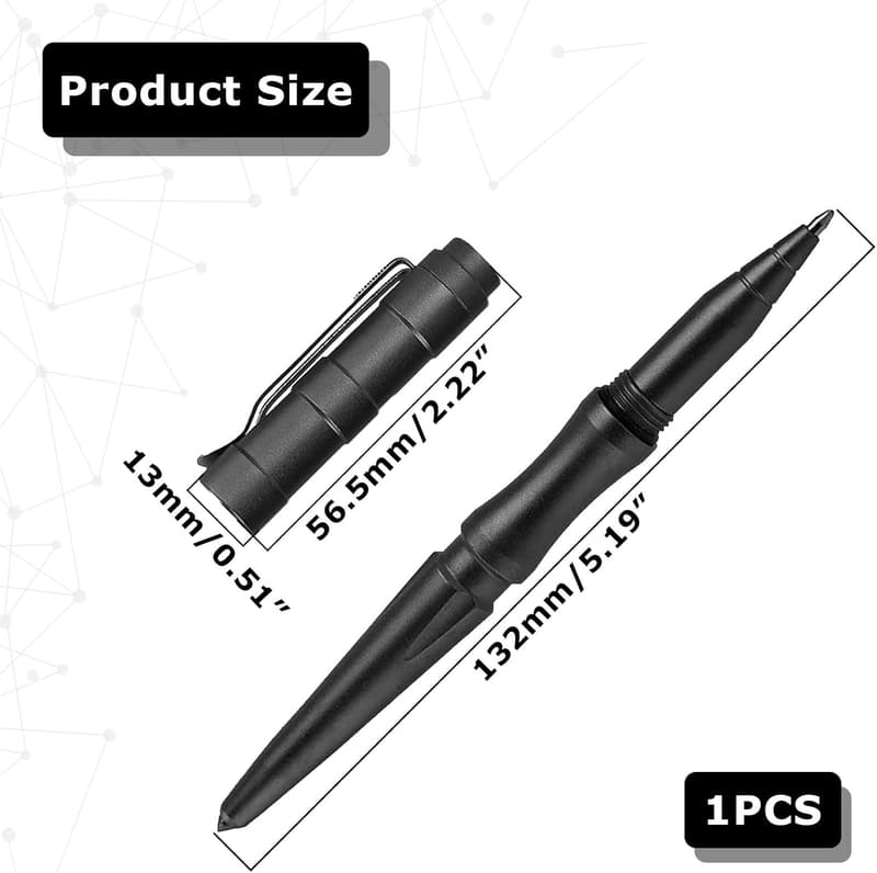 Taktischer Pen für Selbstverteidigung und Notfälle (Schwarz)