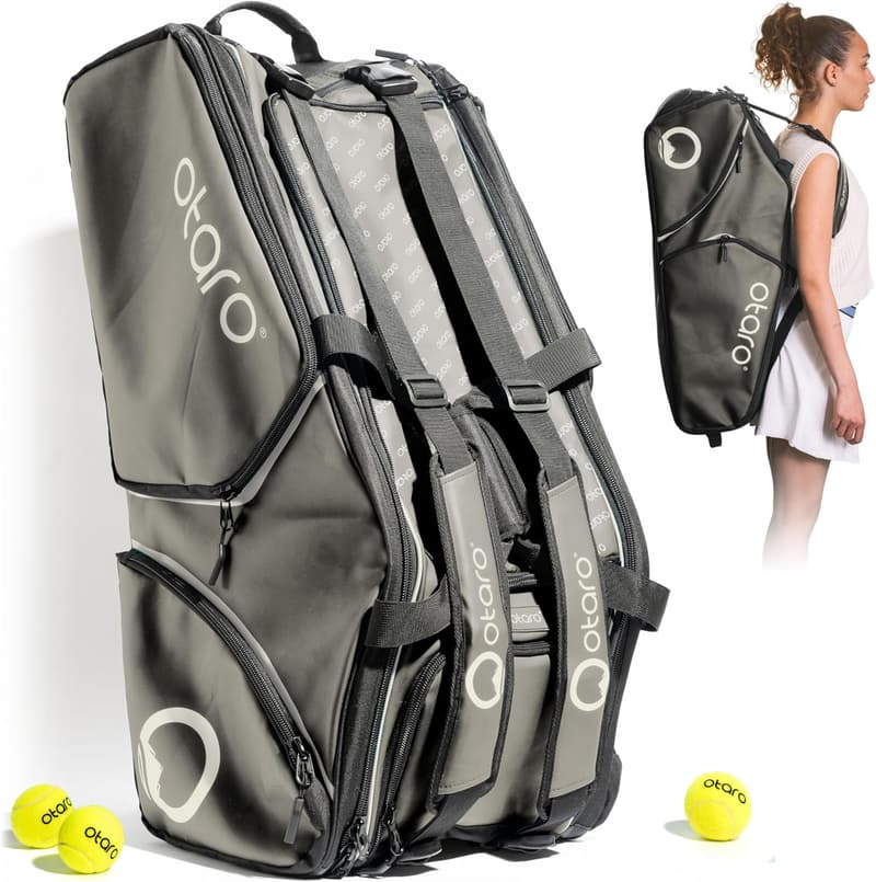 Otaro Premium Tennistasche 82L für Tennis, Badminton, Padel, Squash