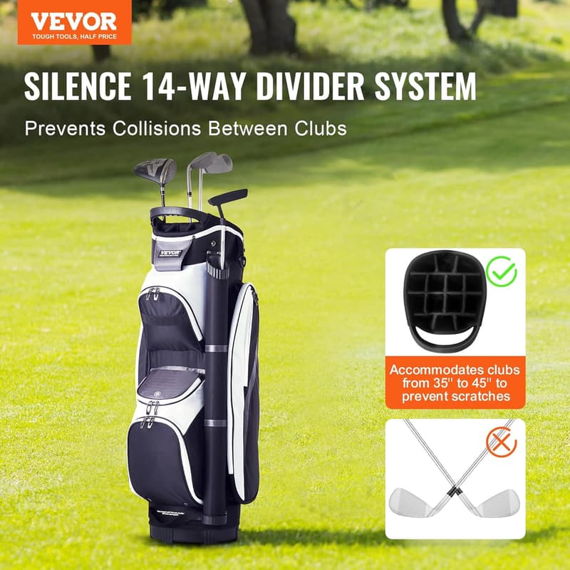 VEVOR Golf-Cart-Tasche aus Premium-Nylon mit 14-Wege-Organizer