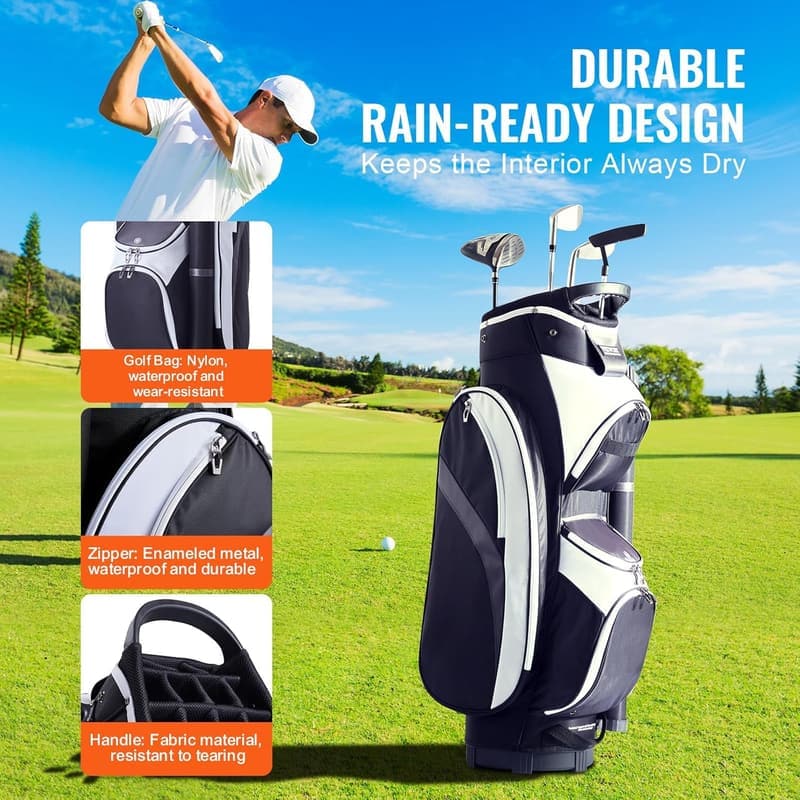 VEVOR Golf-Cart-Tasche aus Premium-Nylon mit 14-Wege-Organizer