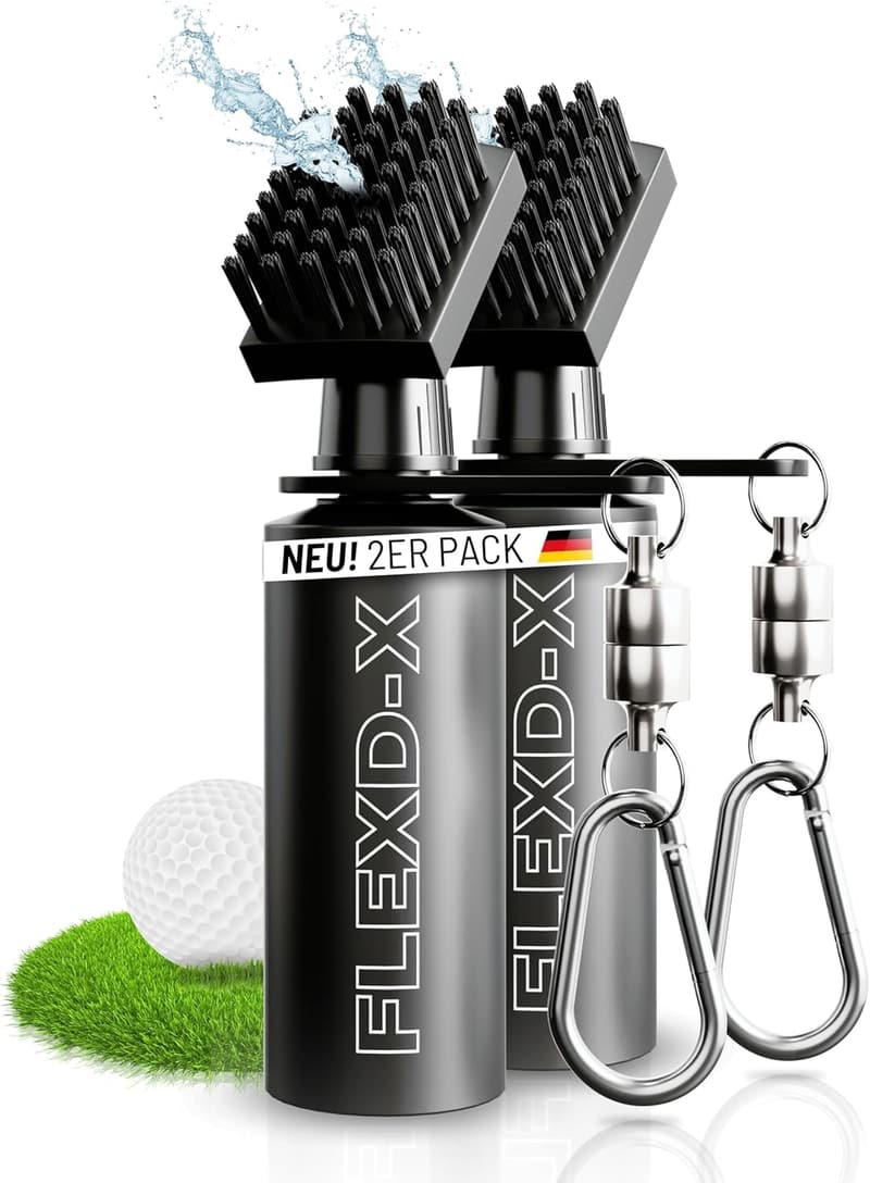 Praktische Golf Bürste mit Wasserbehälter für Golfer, 2er Set