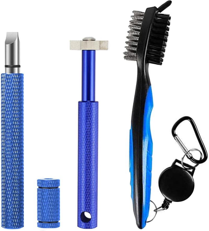 3 Stück Golf-Reinigungsbürste mit Edelstahl & Nylon für Golfschläger