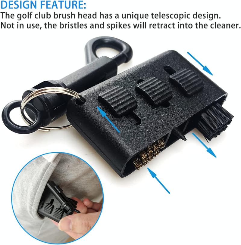 4er Set Golfschläger Reinigungsbürsten mit Schlüsselanhänger