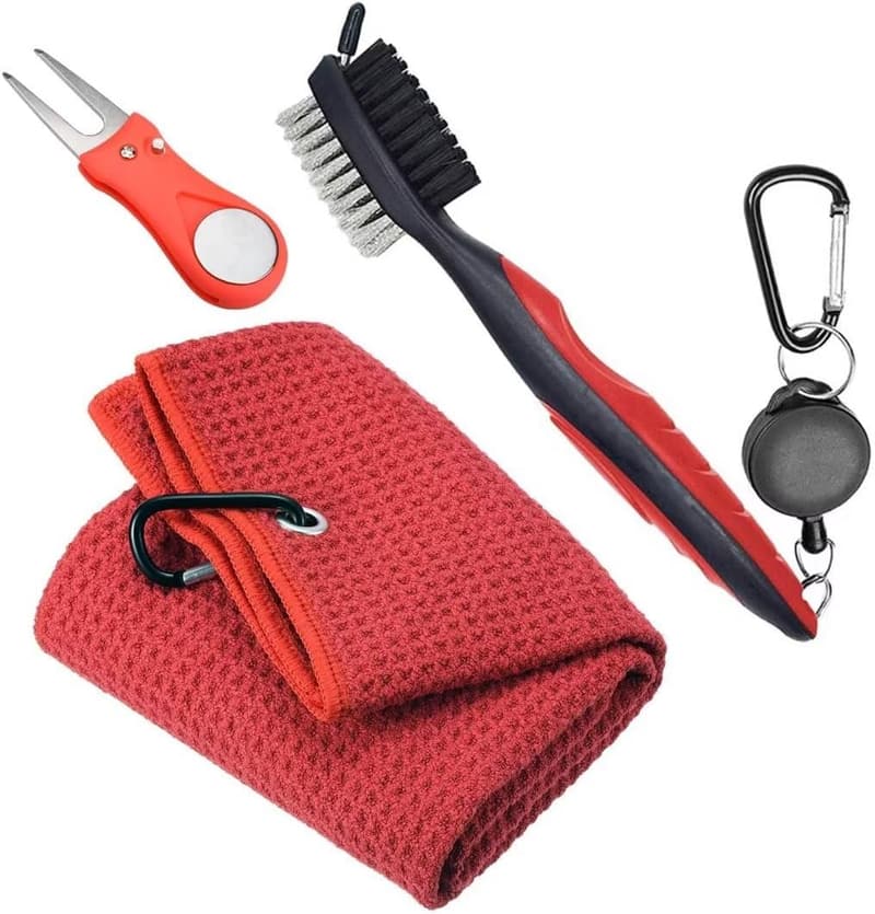 Golf-Reinigungset: Bürste und Handtuch für Herren